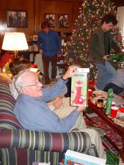 Grandpa showing a package